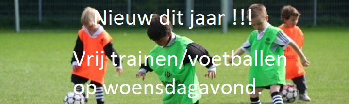Nieuw dit jaar! Vrij trainen/voetballen op woensdagavond