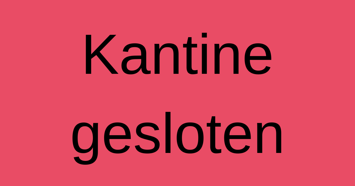 1 oktober 2026 kantine gesloten