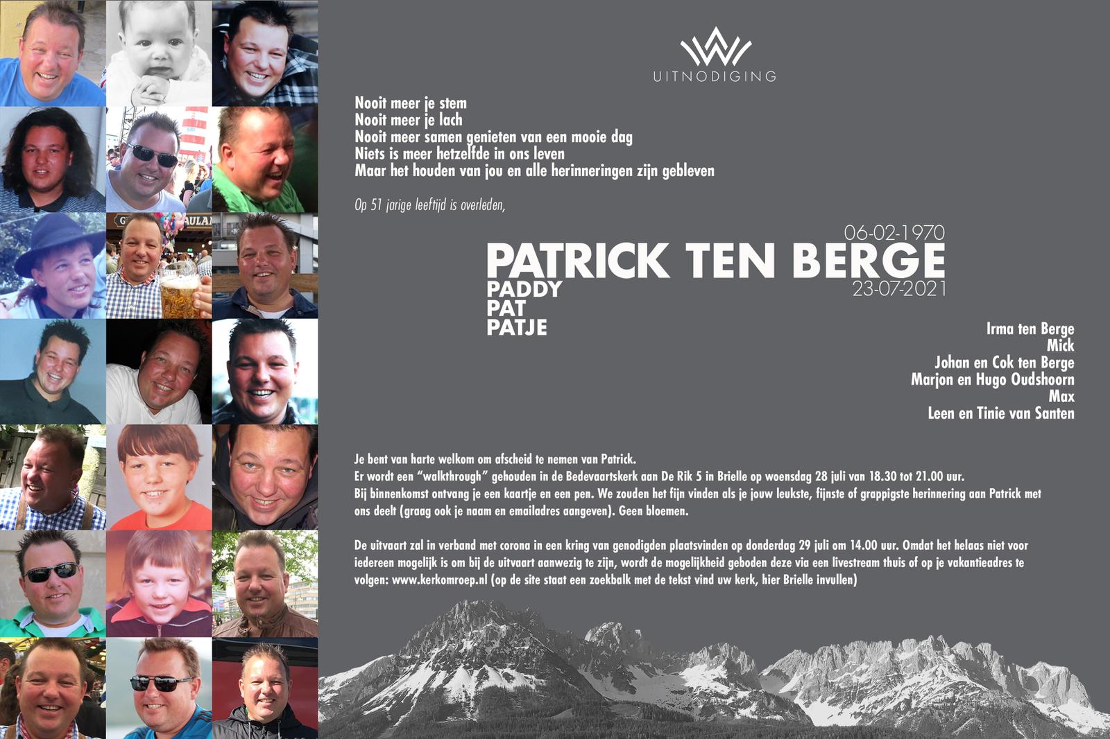 Patrick ten Berge overleden