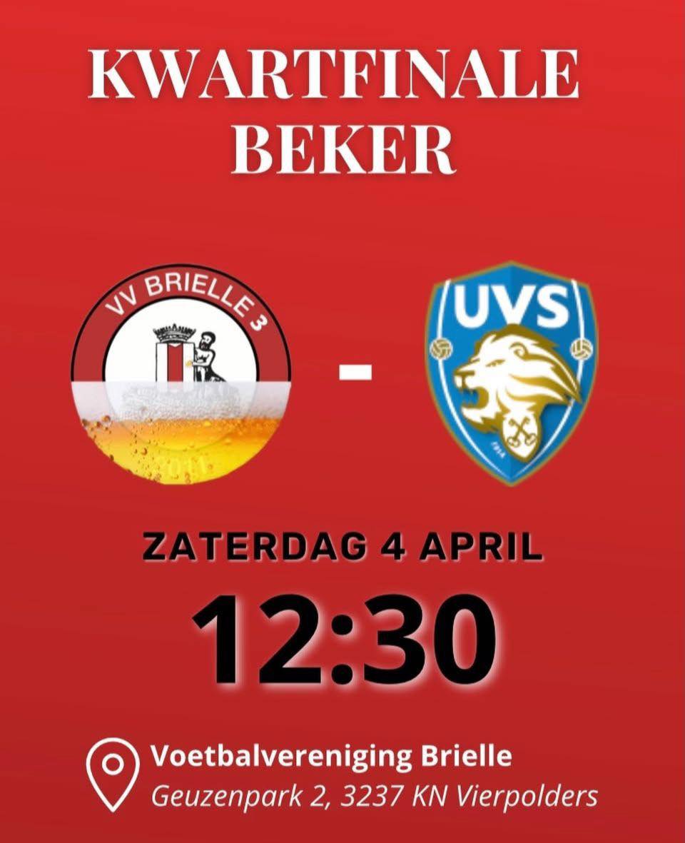 Brielle 3 plaatst zich na eclatante overwinning op UVS 2 voor halve finale beker